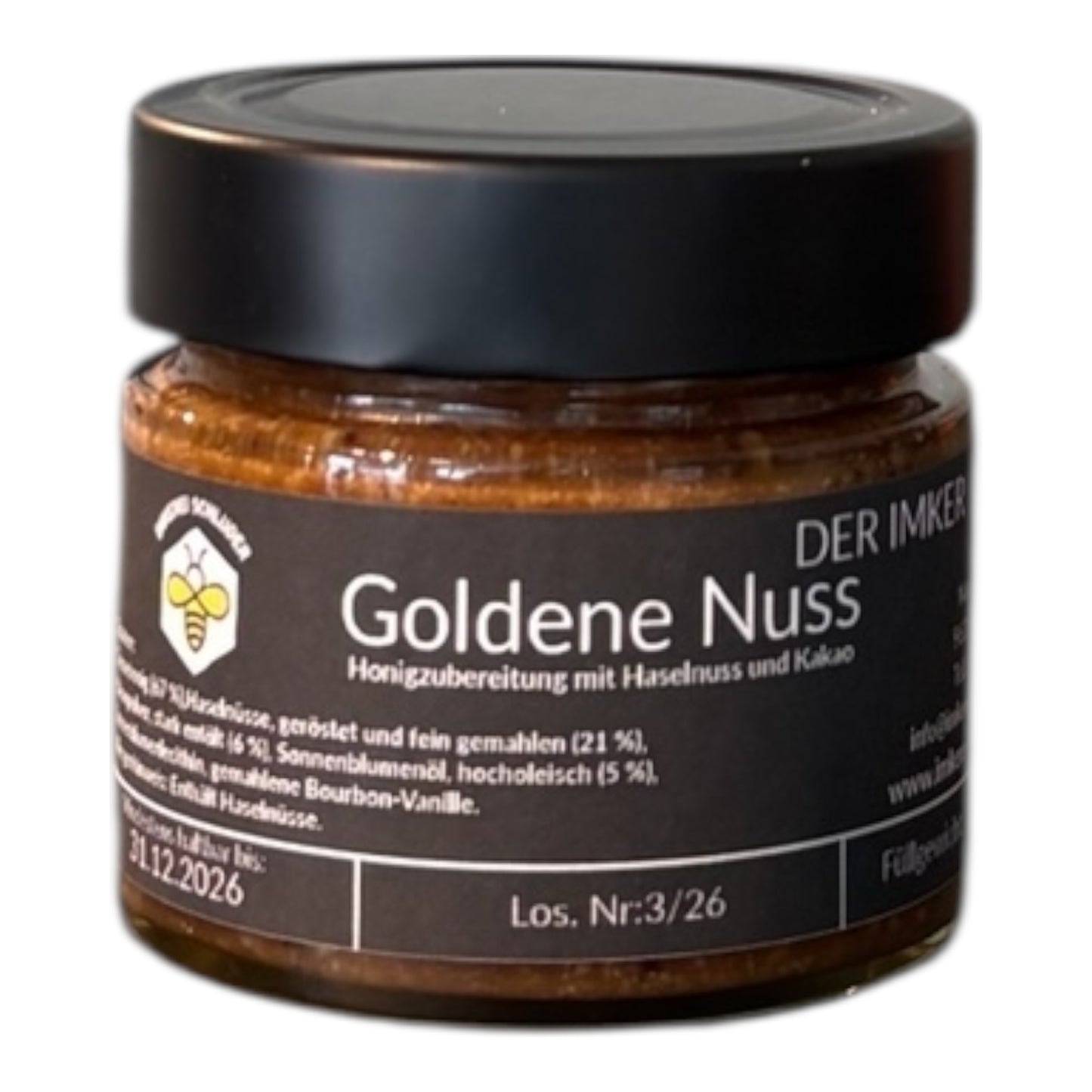 Goldene Nuss – Haselnusscreme mit Honig, ohne Palmöl | 250g