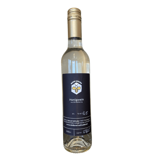 Honigwein Met – traditioneller Honigwein aus Blütenhonig (500 ml) - imkerei - schluder.at