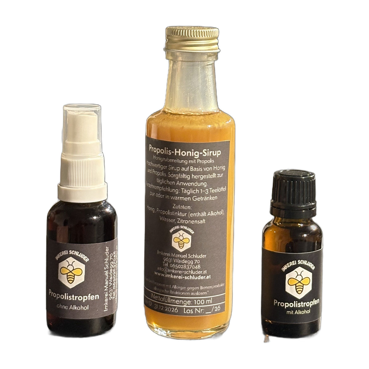 Propolis 3er Bundle – Spray, Sirup & Tropfen vom Imker im Gailtal
