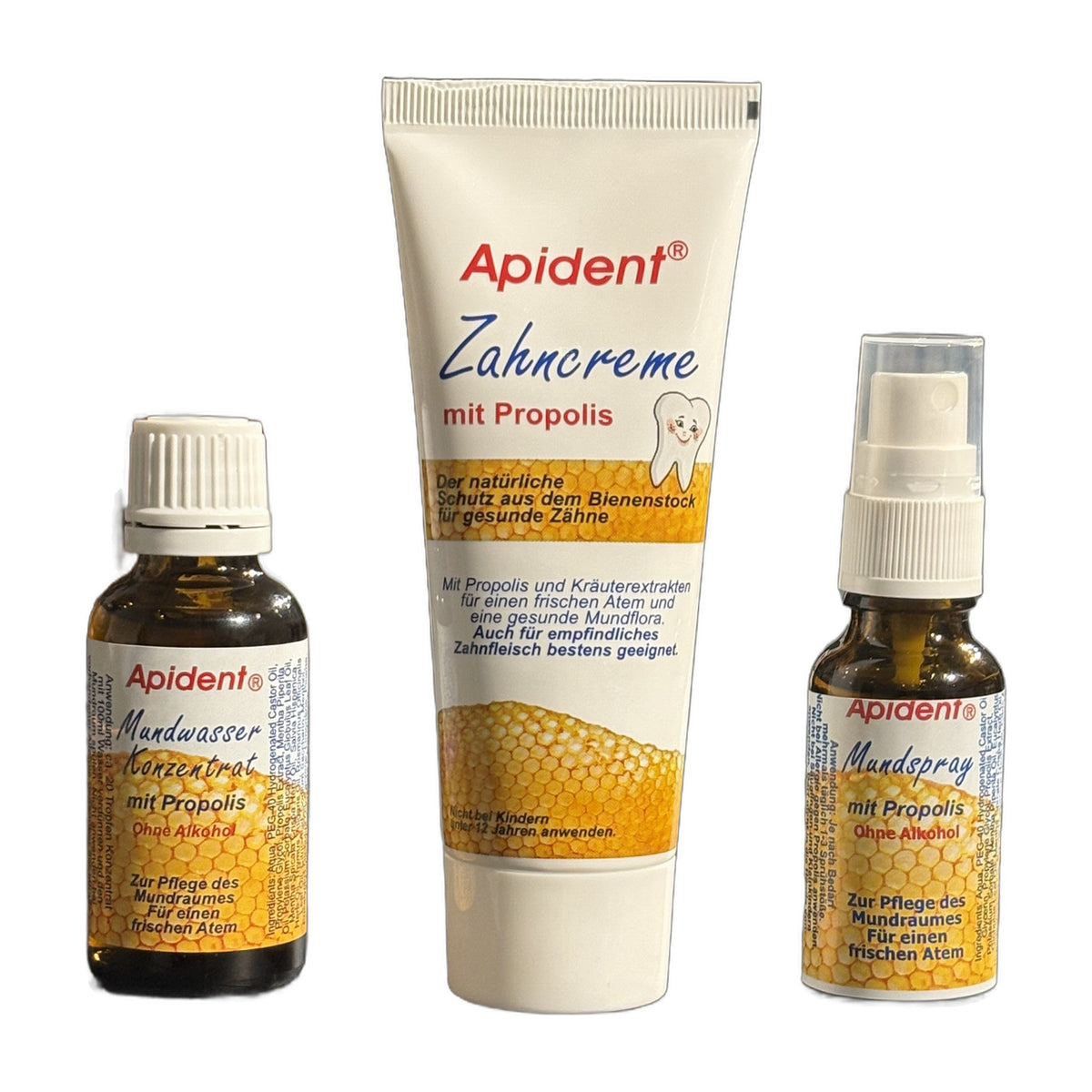 Zahnpflege-Bundle mit Propolis – Zahncreme, Mundspray & Mundwasser