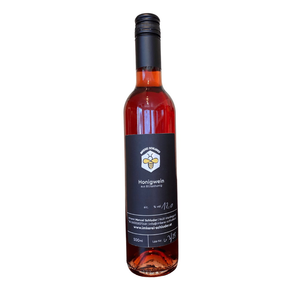Honigwein (Met) mit Weichseln – fruchtige Honigspezialität 500 ml - imkerei - schluder.at